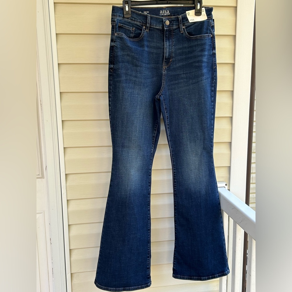 a.n.a High-Rise Dark Blue Flare Jeans